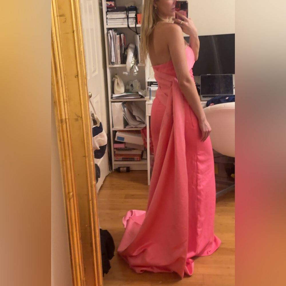 Elegant Pink Strapless Maxi Dress - Picture 5 of 5